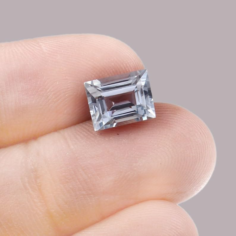 Aigue-marine véritable 9x7mm taille émeraude facettée de qualité joaillerie - 3