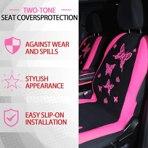 image for BBTO 43 Pcs Butterfly Car Seat Full Set Butterfly Car Accessories for 