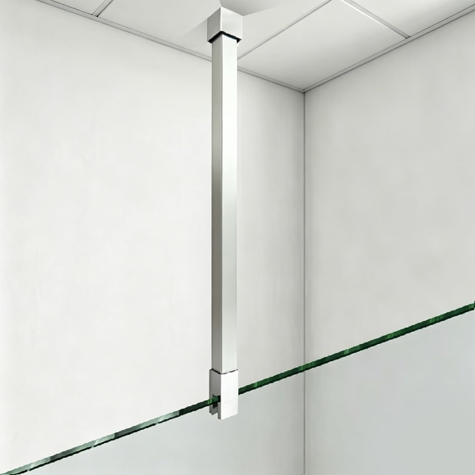 Soportes universales para puerta de ducha de vidrio, barra telescópica de soporte de vidrio sin marco para baño, barra para puerta de gafas, fácil de instalar (1 paquete, 30-45 cm)