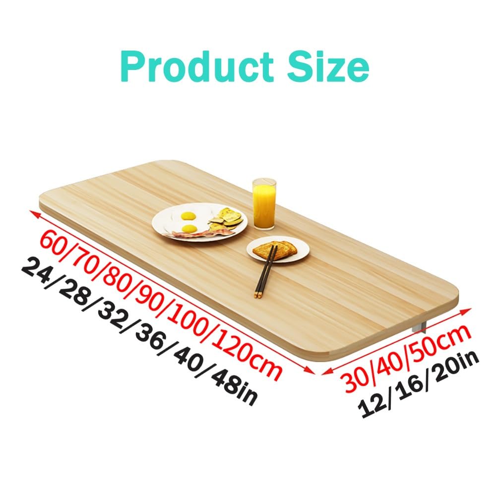 Scrivania invisibile da parete, banco da lavoro pieghevole per garage, casa, ufficio, cucina e sala da pranzo (teak 70 x 30 cm), design elegante e salvaspazio