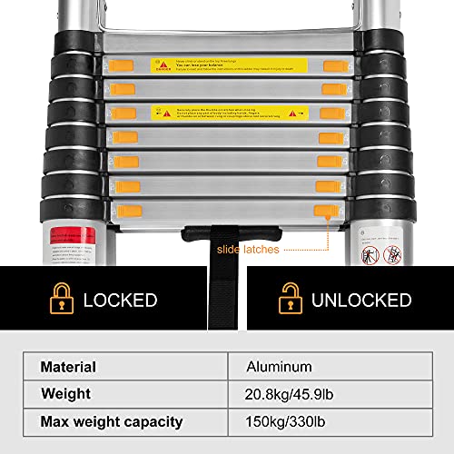 Beetro 18.4Ft Aluminum Telescoping Ladder, A Type Portable Telescopic Extension Ladder For Outdoor Working, Household Use, 330Lb Capacity, More Durable And Safer With Balance Rod #TOP5