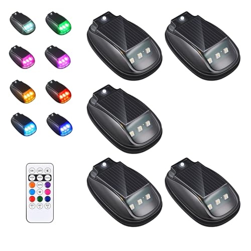 HItianya 2026 New Solar Car Roof RGB Strobe Light, No Drill Solar Powered Cab Lights with Remote Control & 8 Colors, Wireless Waterproof Smart Sensing Marker Light for Truck SUV (5)