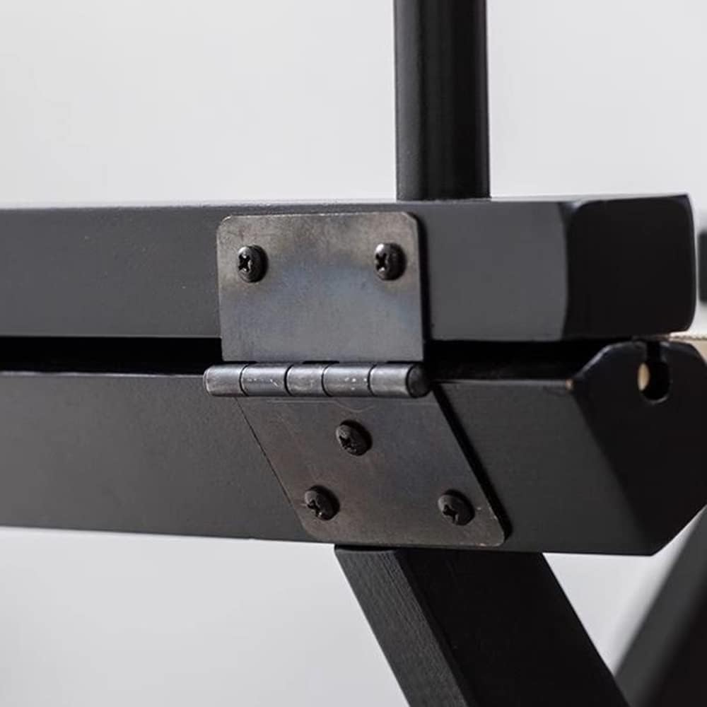 Director's Chair Wood Taburete Plegable Folding Makeup Artist Chair Foldable Height Stool(Black,75cm)