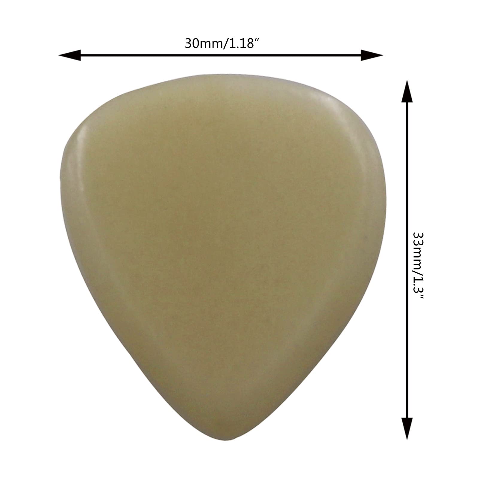 1 plettro per chitarra, 30 x 33 mm, in osso di bue, in tinta unita, per basso, chitarra elettrica, chitarra acustica, plettri per chitarra naturale