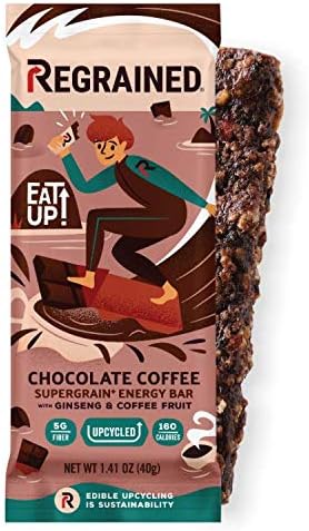 ReGrained Supergrain Healthy Granola Energy Bar – Chewy, Crispy Chocolate Coffee Stout,1.24oz Bars (12-Pack)