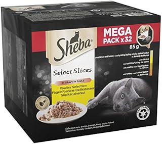 SHEBA Select Slices Cat Trays Poultry Collection in Gravy 32x85g