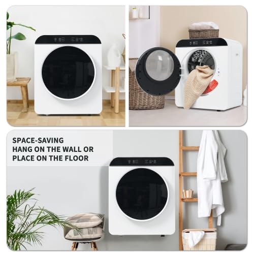 Secadora inteligente con doble esterilización y montaje en pared 4,5 kg capacidad 6 programas doble dirección de giro de 180 min temporizador seguro para niños innovador secador de aire con manejo