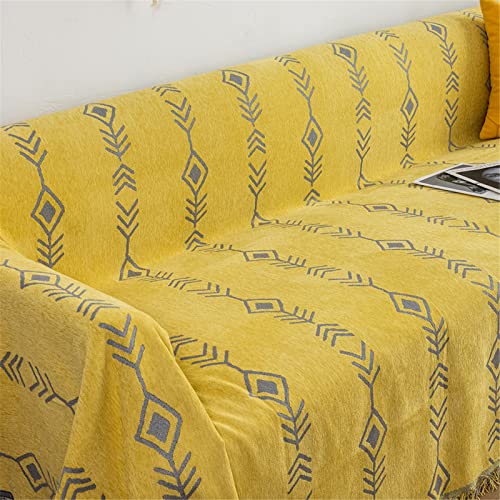 Roomlife Sofa Cover Sectional Couch Covers For 3 Cushion Couch,Soft Comfy Chenille Sofa Covers For Living Room Sofa Slipcover Pet Couch Protector Couch Cover For Dogs Kids(Yellow,71"X134") #TOP7