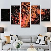 SIGNWIN 5 Panel Canvas Wall Art Modern Art Abstract Fluids for Home Decorations Ready to Hang - 60