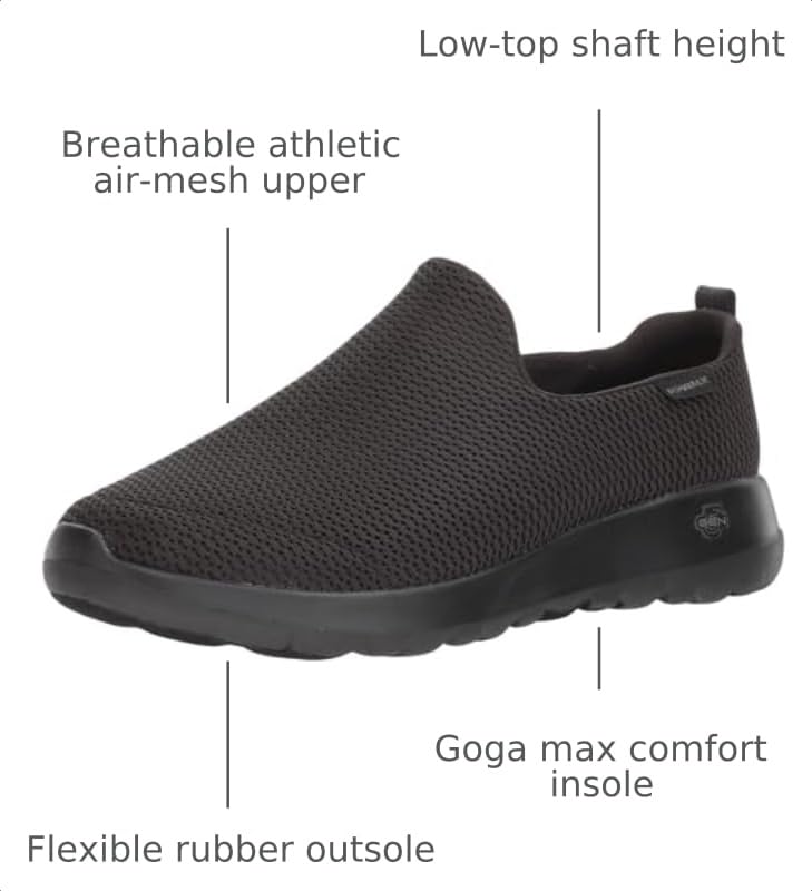 Skechers Men's Go Walk Max Sneaker | 5GEN Cushioning, Goga Max Insole, Machine Washable, Breathable Mesh, Lightweight