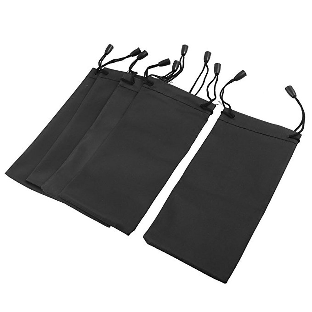 esowemsn 10pcs Black Soft Drawstring Microfiber Sunglasses Glasses,Cell Phone Gadgets Accessories Sleeve Pouch Bag Best for Cleaning, Protection and Storage