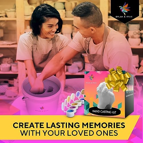 Dylan & Rylie Hand Casting Kit for Couples - Plaster Hand Mold Casting DIY Kit for Adults and Kids, Anniversary Wedding Birthday Gifts for Her or Him and Mom 4 515Gl0GVh+L. AC