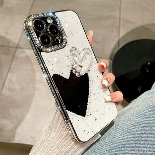 Coque iPhone 13 antichoc miroir de maquillage paillettes diamant évitant les chutes de mobile