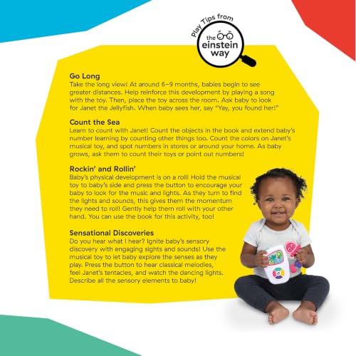 Image of Baby Einstein Janet's Sensational Sounds 2-Piece Musical Toy & Book Gift Set, Ages 3+ Months, for Boy or Girl