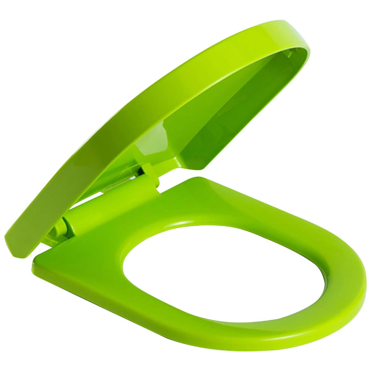 Ldhsjh Green Elongated U-Shaped Toilet Seat, Quiet Close Lid, Durable Pp Material Easy Clean Assemble, Adjustable, Lightweight, Portable, User-Friendly, Compact, Universal, Slam, Slow
