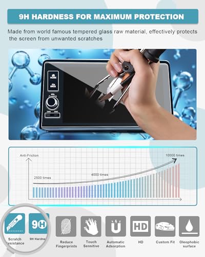 Image of CDEFG for 2024 2025 2026 Honda Ridgeline Screen Protector Tempered Glass for 2024 2025 2026 Honda Ridgeline Truck Accessories(Sport /TrailSport /RTL /Black Edition) 9-Inch Screen Cover HD 9H Hardness