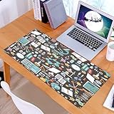 KDWJS Gaming Mauspad XXL 90x40cm Mousepad Groß Vernähte Kanten Anti-Rutsch für PC,Nahtloses chemisches und wissenschaftliches Muster. Vektor,Laptop Verbessert Präzision und Geschwindigkeit