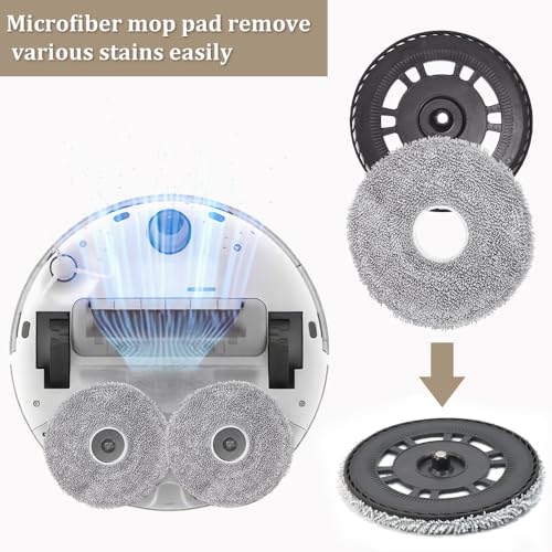 Zuxbolf 2 Mopptücher mit 2 Ersatzhalterung Wischplatten für Dreame L10S Pro Ultra Heat/L10S Ultra Gen 2/L20 Ultra/L40 Ultra/X40 Ultra/X40 Master/X30 Ultra/Mova E30 Ultra Roboter Staubsauger Wischpad