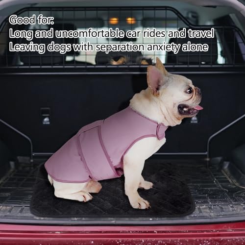 Image of Dog Anxiety Vest Calming Jacket for Small Medium Large Dogs, Dog Shirt Wrap for Indoor Outdoor Fireworks, Thunder, Travel, Separation, Purpink, Medium