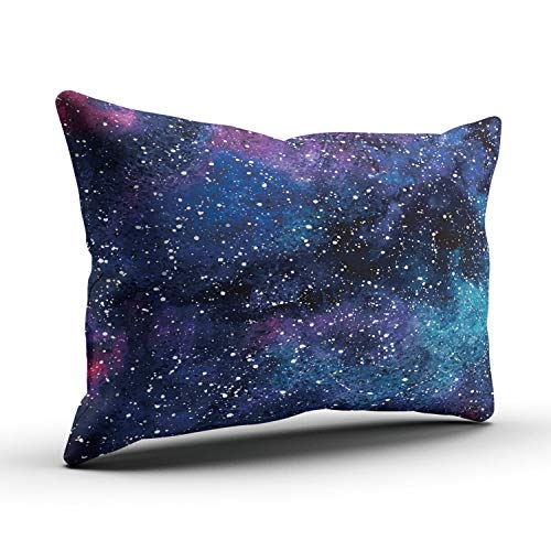 Healbrighting Pillow Cases Cosmic Colorful Watercolor Galaxy Night Sky With Stars Home Decorative Pillowcase King 20 X 36 Inch One Side Pattern Throw Pillow Covers #TOP1