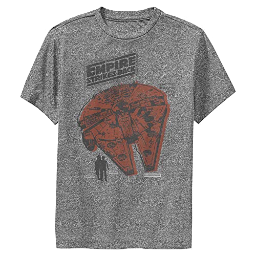 T-shirt Faucon Millénium Star Wars pour garçon en anthracite chiné taille XL