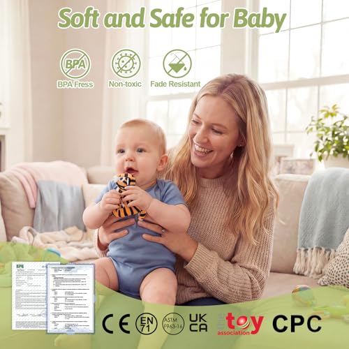 Image of Mini Zoo Stuffed Animals Set - 5 Soft Safari Animals with Carry House 9.8 inch | Ultra-Soft, Safe, Travel-friendly, Educational, Gift Ready
