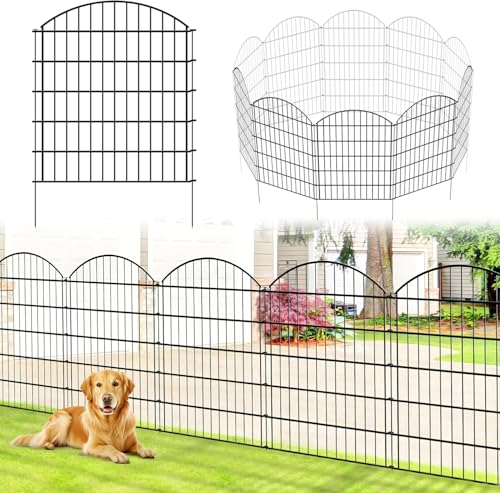 Thealyn - Clôture de jardin 5 panneaux en métal antirouille pour extérieur, clôture pour...