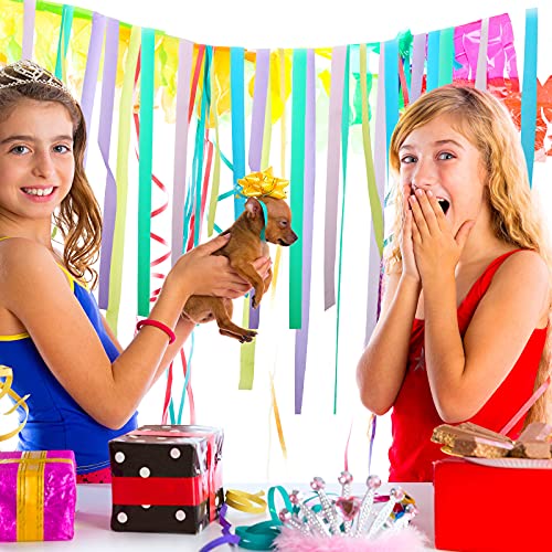 10 Rolls Of 5 Color Pastel Rainbow Crepe Paper Streamers Color Birthday Party Decoration Paper Roll For Wedding Festival Ornament Supplies 1.77 Inch, Two Rolls Per Color #TOP6