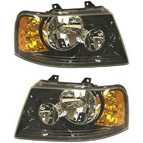 For Ford Expedition Headlight Assembly 2003-2006 Pair Driver and Passenger Side Black DOT Certified | FO2502198 | FO2503198 | 6L1Z 13008 DA