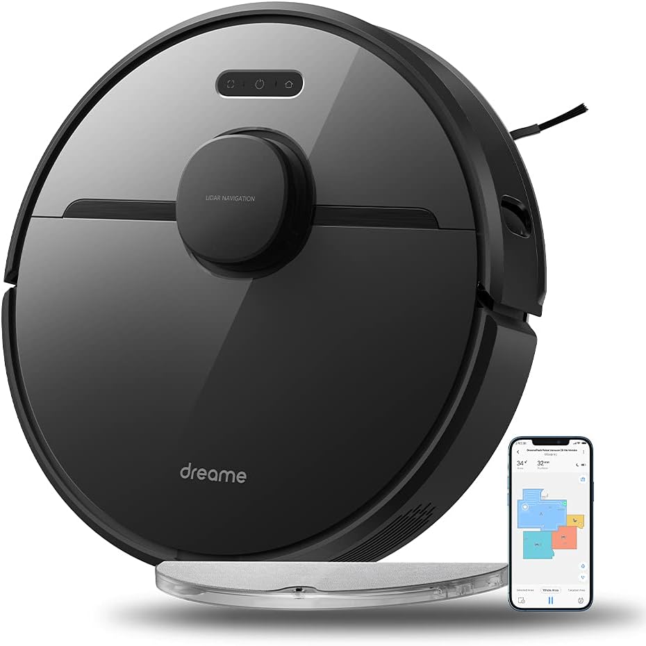 Dreametech D9 Pro Robot Vacuum and Mop Cleaner, Lidar Navigation Robot Vacuum Sweep and Mop 2-in-1, 4000Pa Strong Suction Power, 150min Runtime, Smart Mapping with Moisture-Proof pad
