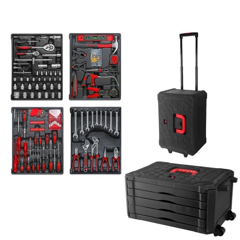 Kit combinado de herramientas 254 piezas con caja rodante miniatura 7