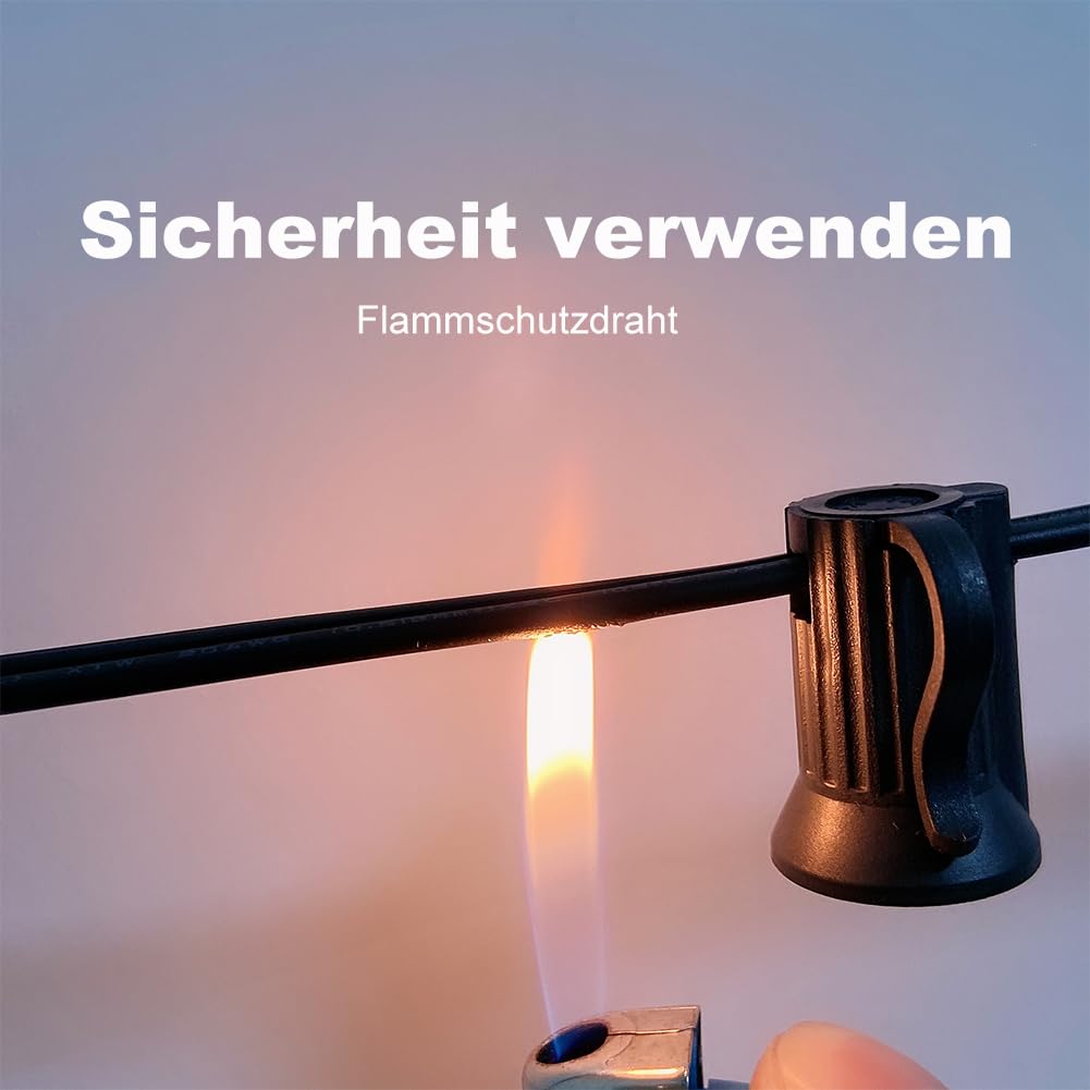 15M USB LED Lichterkette Outdoor, 5V G40 Bruchsichere Kunststoff Glühbirnen, Wasserdicht IP44 Patio Fairy Lichterkette für Garten, Hochzeit, Camping & Party Dekoration