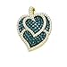 Dazzlingrock Collection 1.05 Carat (ctw) 10k Round Blue & White Diamond Ladies Heart Fashion Pendant, Yellow Gold