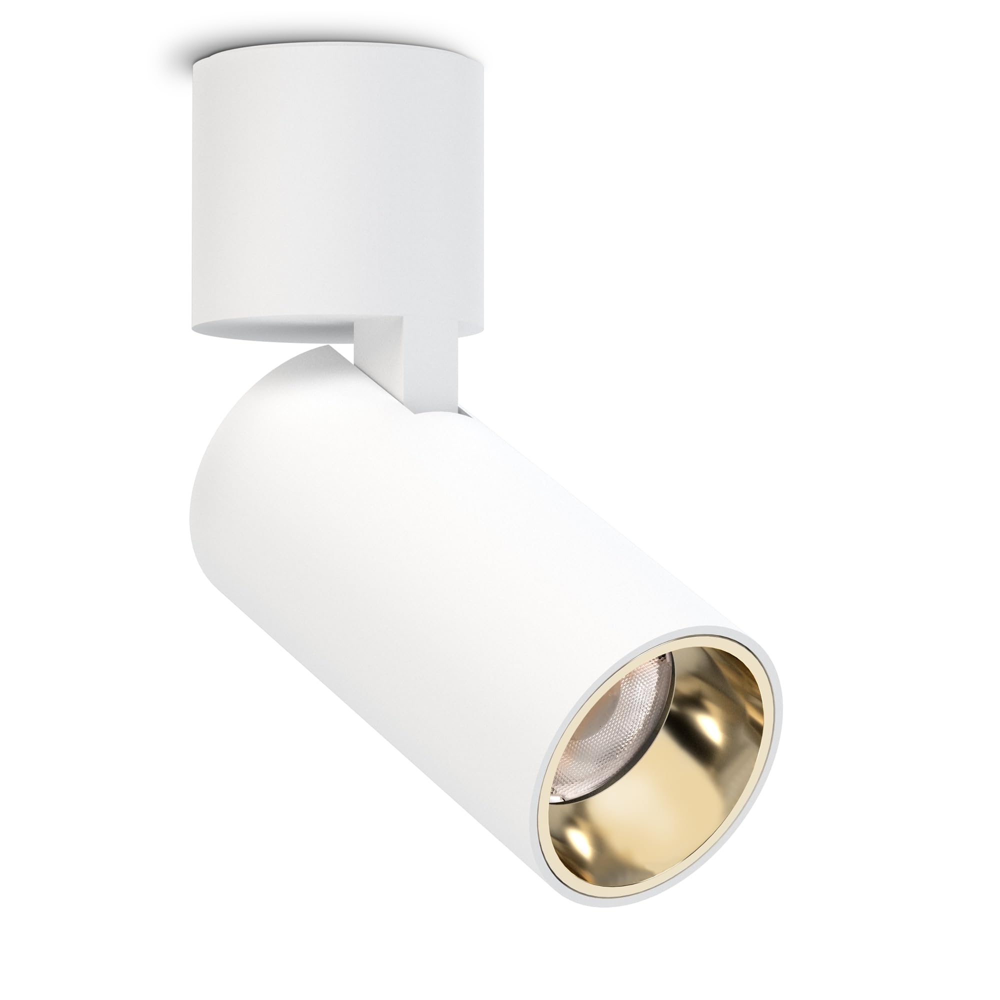 SSC-LUXon POSAO LED Deckenstrahler 1-flammig weiß 20W warmweiß schwenkbar | Heller Aufbaustrahler weiß für Decke & Wand - 1750 Lumen, warmweiß, enger Abstrahlwinkel für Bilder & Shop, schwenkbar, 230V