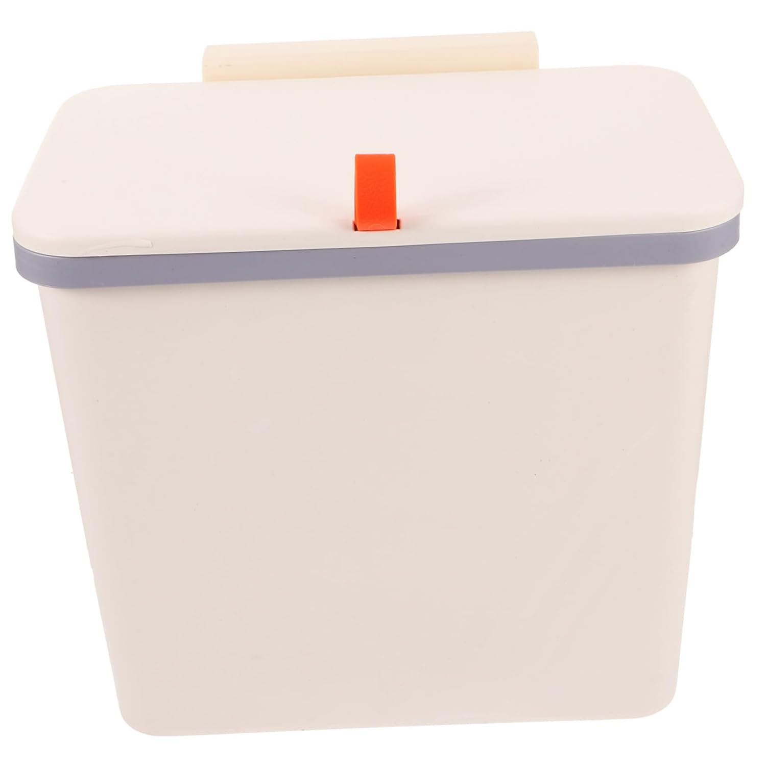 SUPVOX Wall-Mounted Hanging Trash Can with Lid, White Plastic Waste Storage Bin for Kitchen and Bathroom, Slide-Type Garbage Container Suitable for Home Organization and Space Saving
