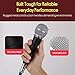 Pyle Professional Dynamic Vocal Microphone - Moving Coil Dynamic Cardioid Unidirectional Handheld Microphone with ON/OFF Switch Includes 15ft XLR Audio Cable to 1/4'' Audio Connection - PDMIC59
