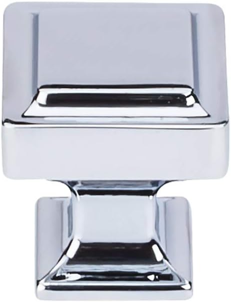 Top_Knobs Ascendra Knob Color Polished Chrome 1 1/8” Width Transcend Coll Contemporary Transitional Kitchen Drawer Cabinet Door Hardware Dresser Bathroom Metal Handle Interior Home