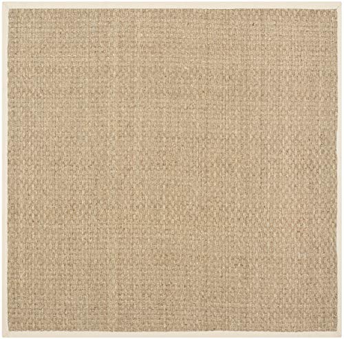 SAFAVIEH Tapis en Fibres Naturelles Salon, Salle à Manger, Chambre à Coucher - Natural Fiber Collection, Tapis à Poil Court, Naturel et Beige, 183 X 183 cm