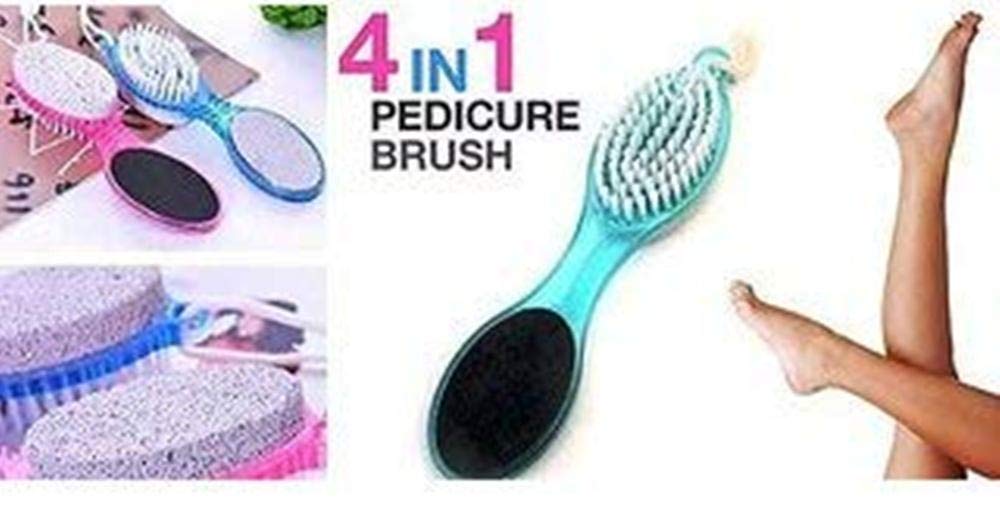 Snowpearl 4 In 1 Foot File With Pedicure And Manicure Brush Multi Use Pedicure Paddle Brush(Cleanse, Scrub, File And Buff) Pedicure Tool Pedicure Brush For Feet Foot Scrubber