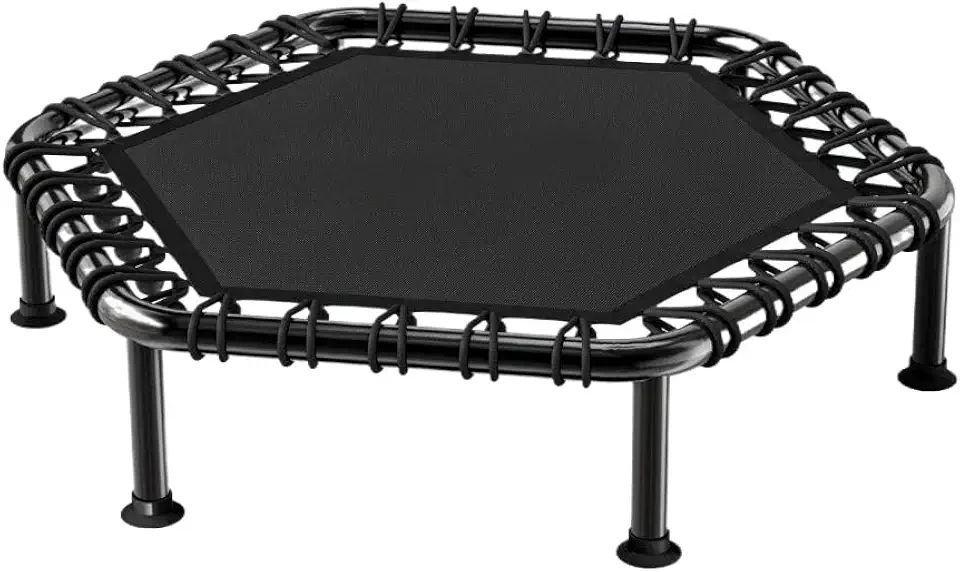 Mini Jump Profissional com Cordas Elásticas e Aro de Reforço, Trampolim Fitness até 150kg para Casa e Academia