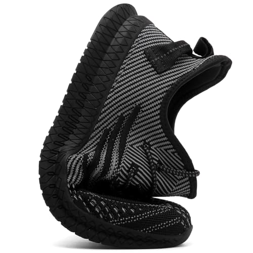 Image of Men's Walking Running Shoes Lightweight Breathable Sneakers | Easy slip-on design with knitted mesh upper. Lightweight non-slip tennis sneakers for gym, daily walking and work
