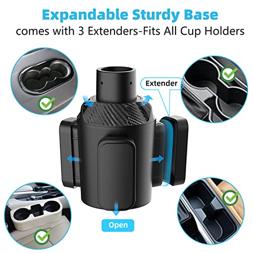 Ruiyanch Cup Holder Expander For Car Interior Accessories With Adjustable Holder And Base, Compatible With Yeti, Ramblers, Hydro Flasks Other Large Bottles Mugs Food Drink In 2.95"-5.5" #TOP4