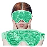 Cooling Eye Mask with Gel Bead, Reusable Cold Compress Ice Pack Sleeping Eye Cooling Pads for After