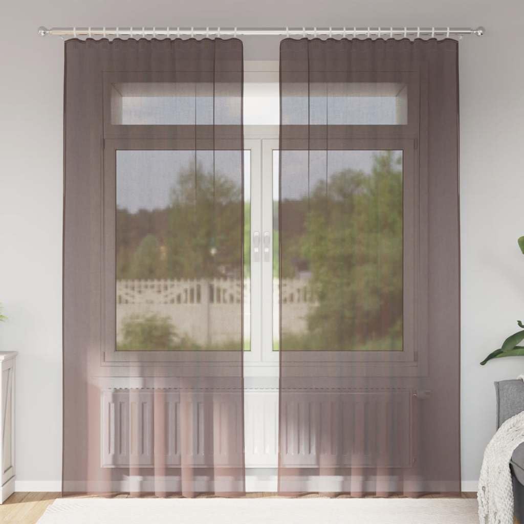 Tende in voile con passante, 140 x 225 cm, in poliestere, decorazione per finestre, protezione dagli sguardi indiscreti e protezione solare, per balcone, soggiorno, camera da letto, set da 2
