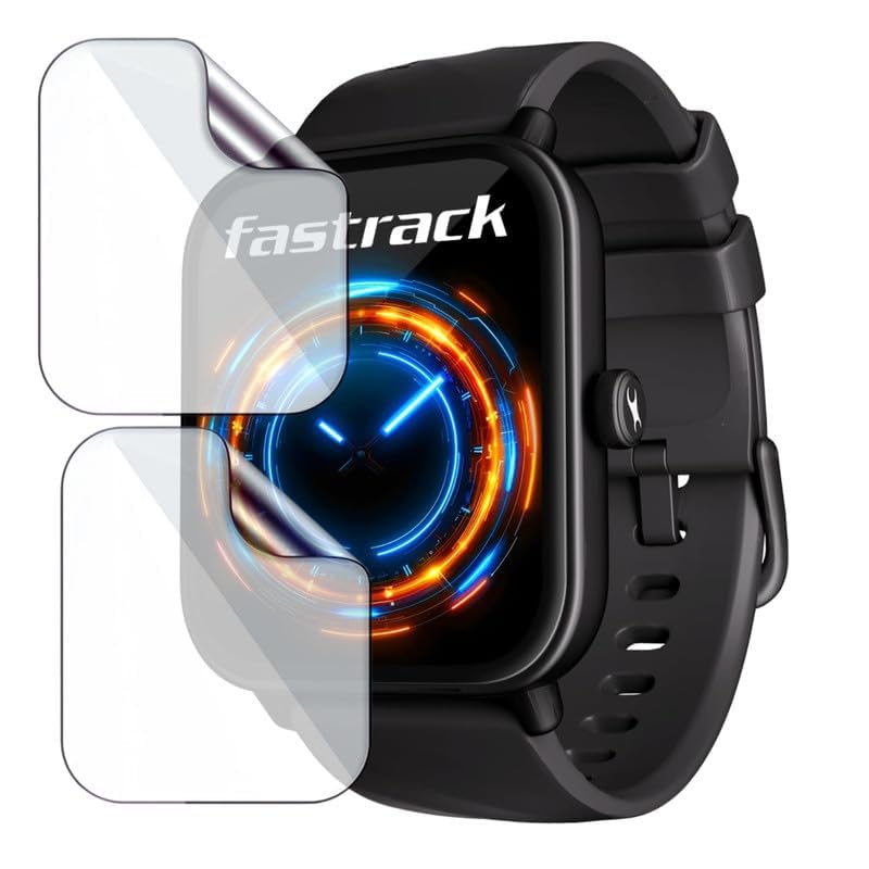 Image of 2 Pack Smartwatch Screen Protector for Fastrack Limitless Glide X 1.83 inch - Flexible TPU Screen Guard, HD Clear, 9H Scratch Resistant, Bubble Free Installation - Not Tempered Glass