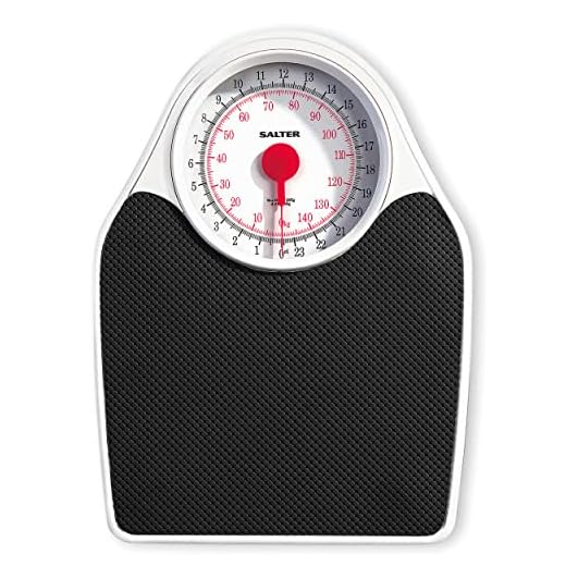 Salter 145 BKDR Bilancia da bagno pesapersone meccanica Doctor Style, fitness, max 150kg, ampia piattaforma, quadrante a vista, misurazioni precise in kg,st e lb, bianco/nero