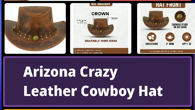 ?HOST PICK? Lesa collection inc Arizona Leather Hat WesternStyle Concho L UNIS Lesa Collection Arizona Crazy Leather Cowboy Hat for Men and  main image 3