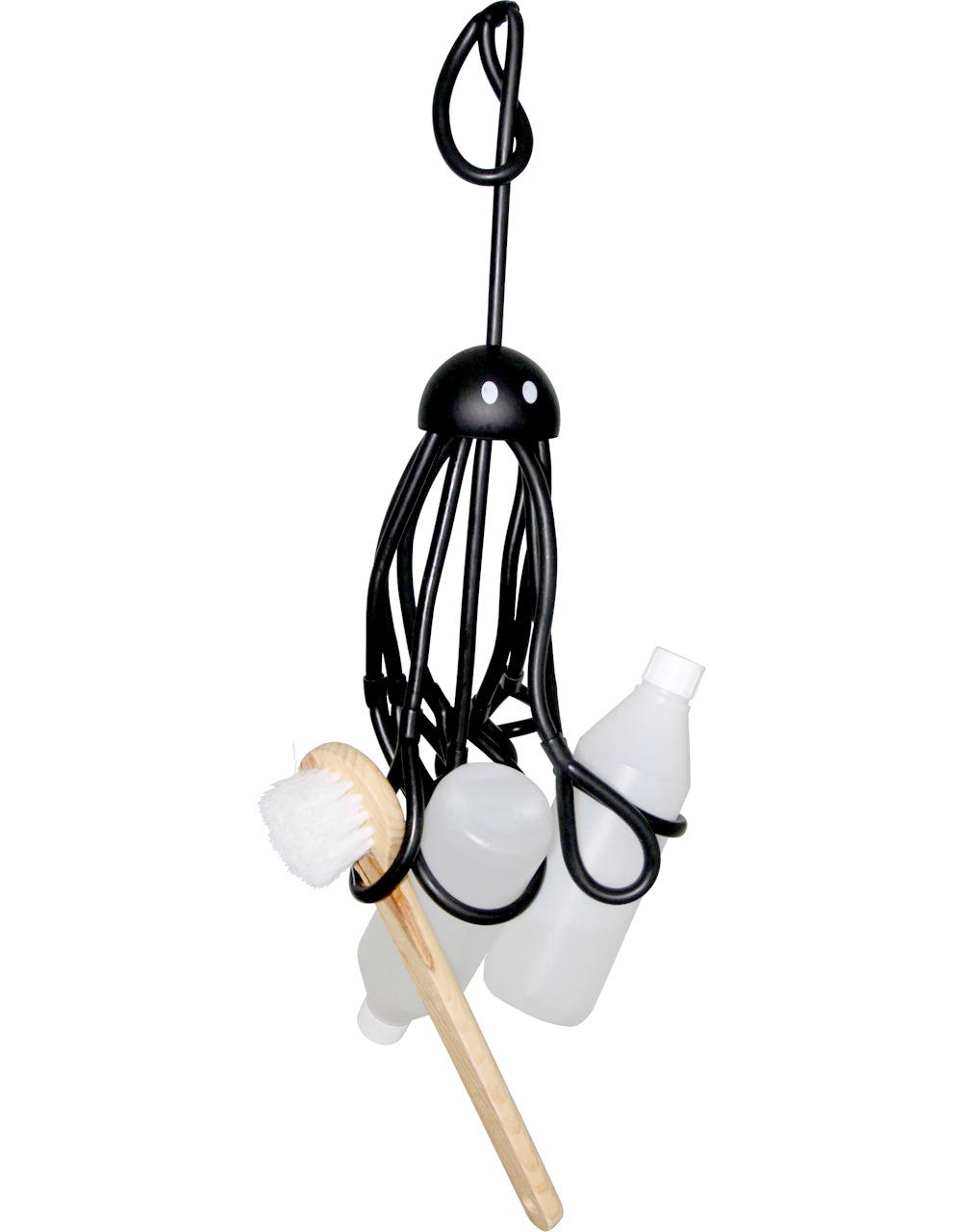 Formverkert Octopus Shower Caddy in Back - Shower Gel Shampoo Conditioner Brush Razors Toys Accessories Holder 9 Slots