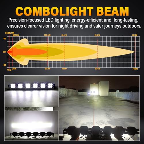 Willpower 40 inch 180W Straight Curved Adjustable & Linkable LED Light Bar with DT Wire, Spot Flood Beam Off Road 4X4 Driving Fog Lights for 12V 24V Vehicle 4WD Car ATV UTV SUV Truck Tractor Trailer by Willpower - Image 6