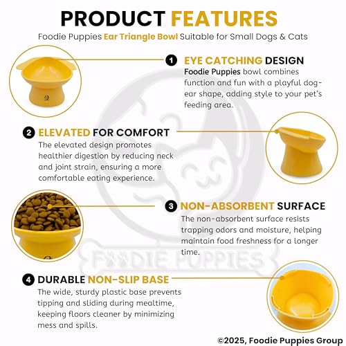 Image of Foodie Puppies Cat Food and Water Feeder (Triangle Bowl, Pack of 2) | Durable, Anti Vomiting, Healthy Cat Bowl for Persian Cat Prevent Tipping Over | Elevated Feeder for Cats and Small Dogs